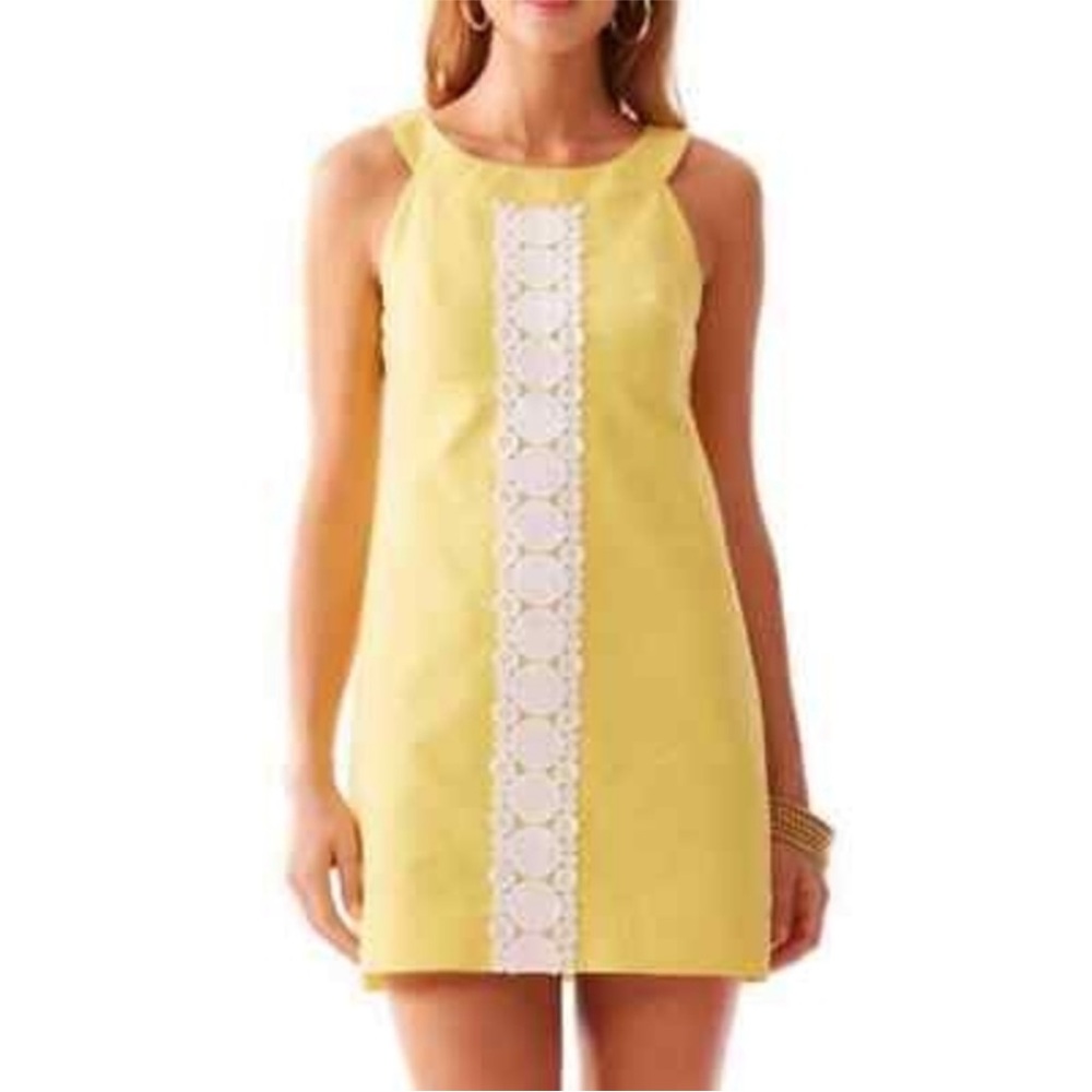 Lilly Pulitzer Jacqueline Shift Dress SZ 2 Sunglow Yellow